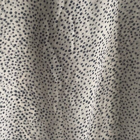 SILK Popover Printed Semi-Sheer Blouse With Tie Neck Grey Blue M - Picture 9 of 10